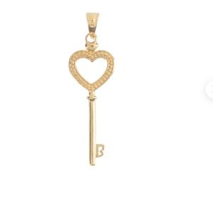 Elegant Gold Heart Pendant micro pave CZ cubic zir
